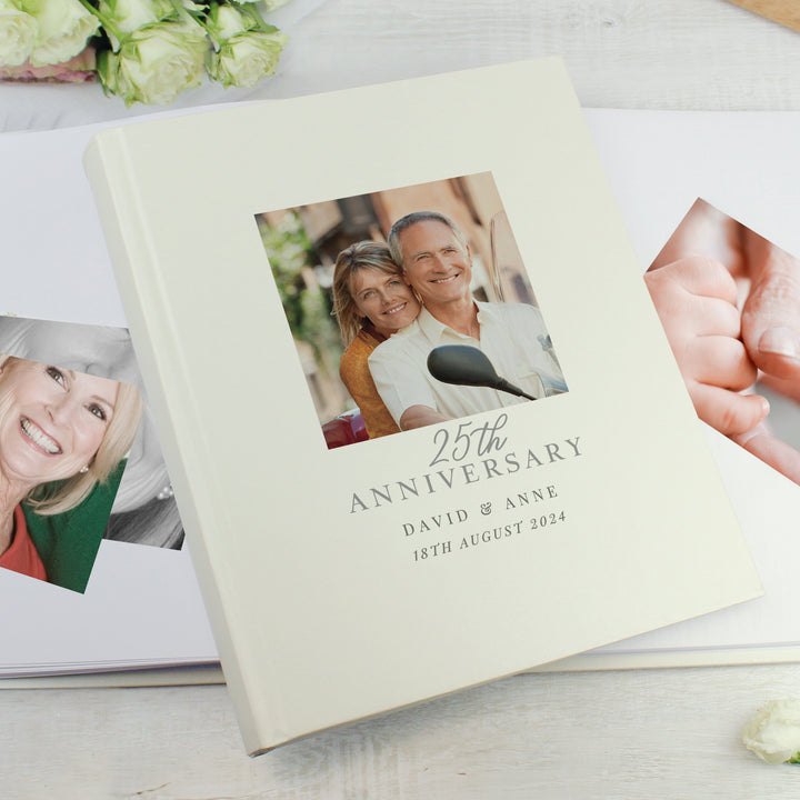 Buy Personalised Photo Upload 25th Anniversary Traditional Photo Album at www.giftsfinder.co.uk