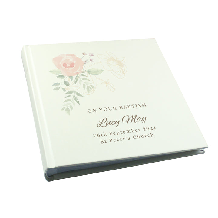 Buy Personalised Floral Square Photo Album available now at www.giftsfinder.co.uk