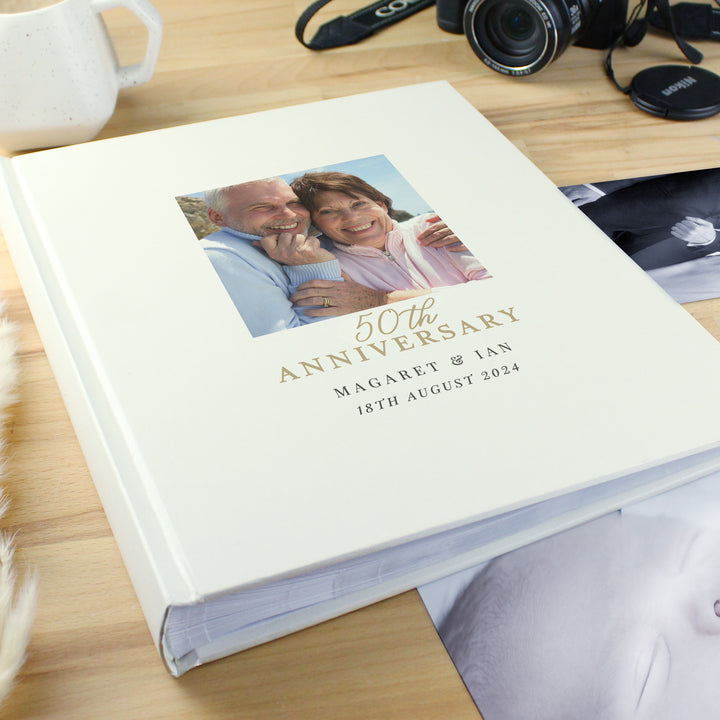 Buy Personalised Photo Upload 50th Anniversary Traditional Photo Album at www.giftsfinder.co.uk