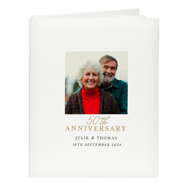 Buy Personalised Photo Upload 50th Anniversary Traditional Photo Album at www.giftsfinder.co.uk