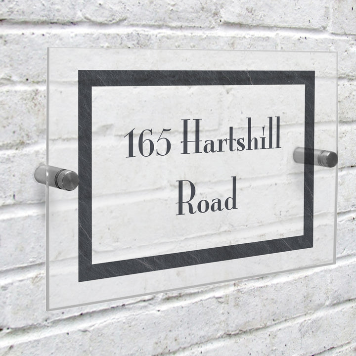 Buy Personalised Slate Effect Acrylic House Sign at www.giftsfinder.co.uk