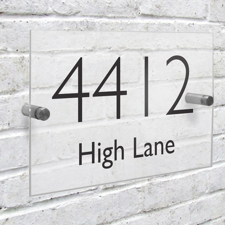 Buy Personalised Modern Acrylic House Sign at www.giftsfinder.co.uk