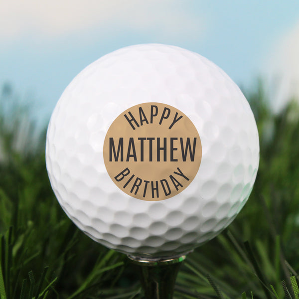 Buy Personalised Happy Birthday Golf Ball at www.giftsfinder.co.uk