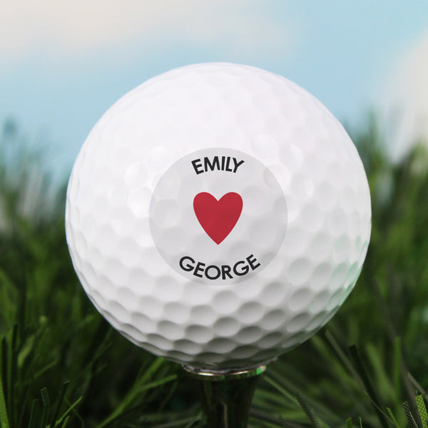 Buy Personalised Heart Golf Ball at www.giftsfinder.co.uk