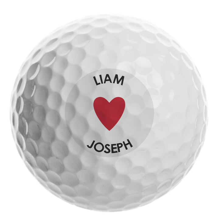 Buy Personalised Heart Golf Ball at www.giftsfinder.co.uk