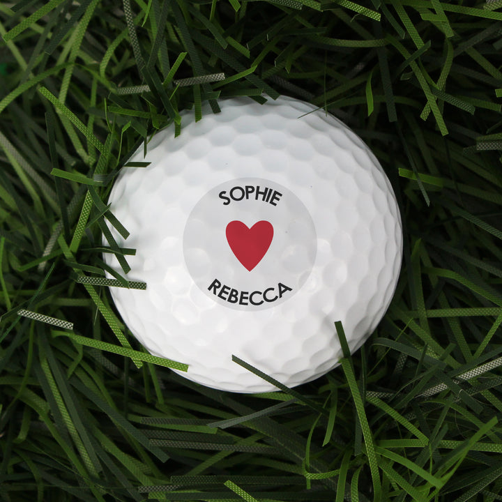 Buy Personalised Heart Golf Ball at www.giftsfinder.co.uk