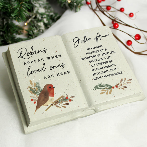 Personalised Robins Appear.. Memorial Book in gift category Personalised Memorials