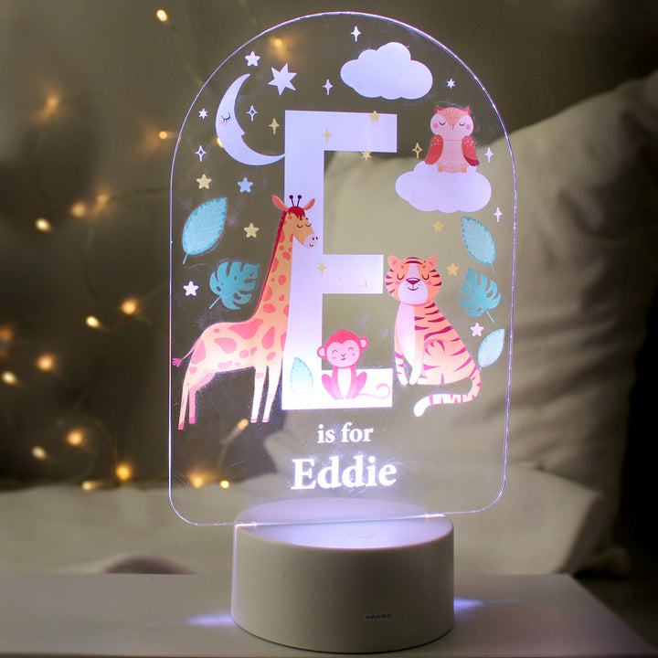 Personalised Animal Alphabet LED Colour Changing Night Light - part of the Gifts Finder Personalised Childrens Night Lights & Lamps collection