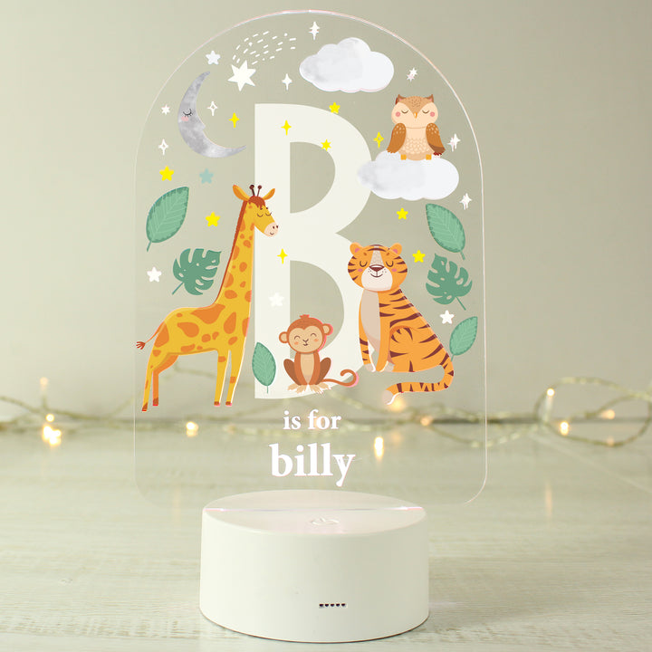 Personalised Animal Alphabet LED Colour Changing Night Light - part of the Gifts Finder Personalised Childrens Night Lights & Lamps collection