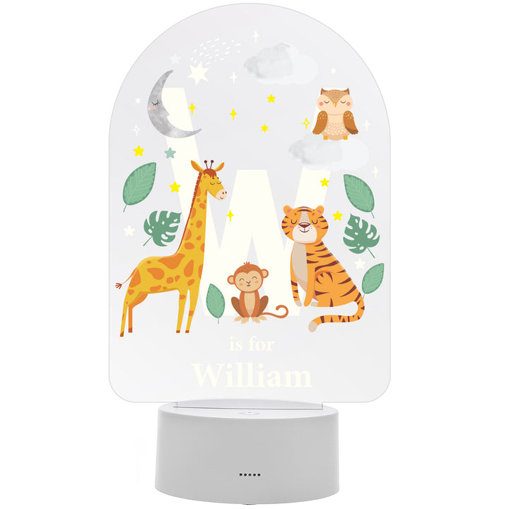 Personalised Animal Alphabet LED Colour Changing Night Light - part of the Gifts Finder Personalised Childrens Night Lights & Lamps collection