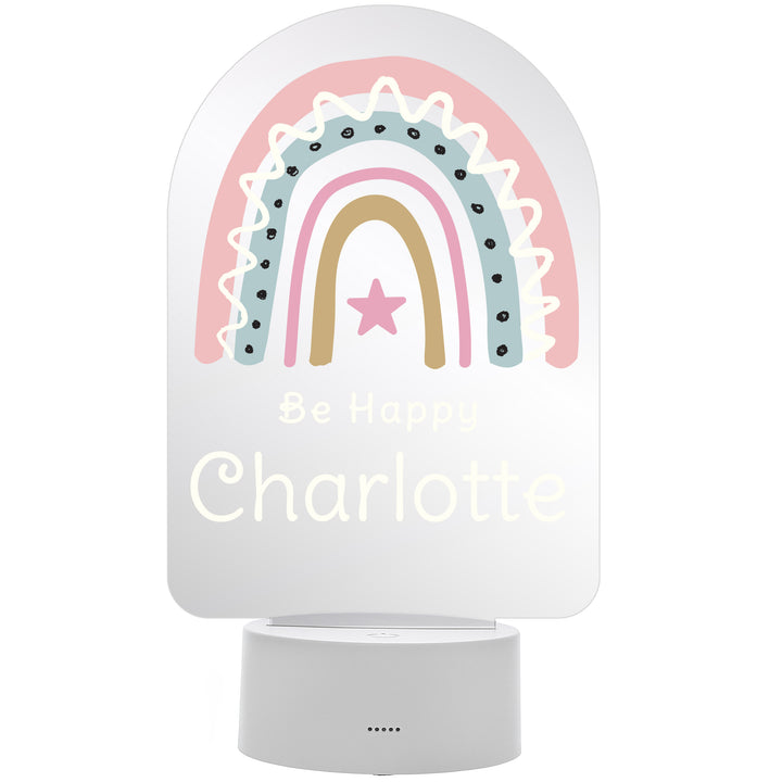 Buy Personalised Pink Rainbow LED Colour Changing Night Light at www.giftsfinder.co.uk