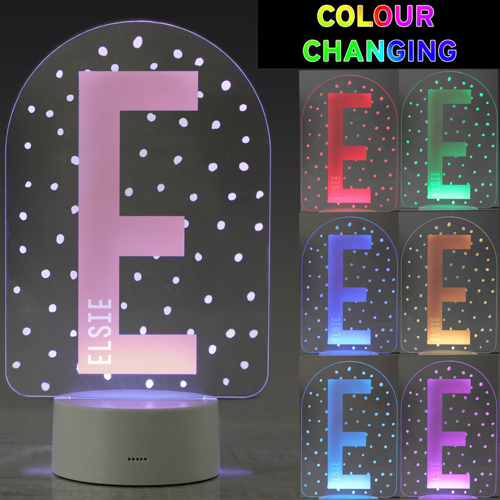 Buy Personalised Initial LED Colour Changing Night Light available now at www.giftsfinder.co.uk