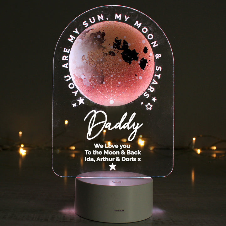 Personalised Sun Moon & Stars LED Colour Changing Night Light - part of the Gifts Finder Personalised Childrens Night Lights & Lamps collection