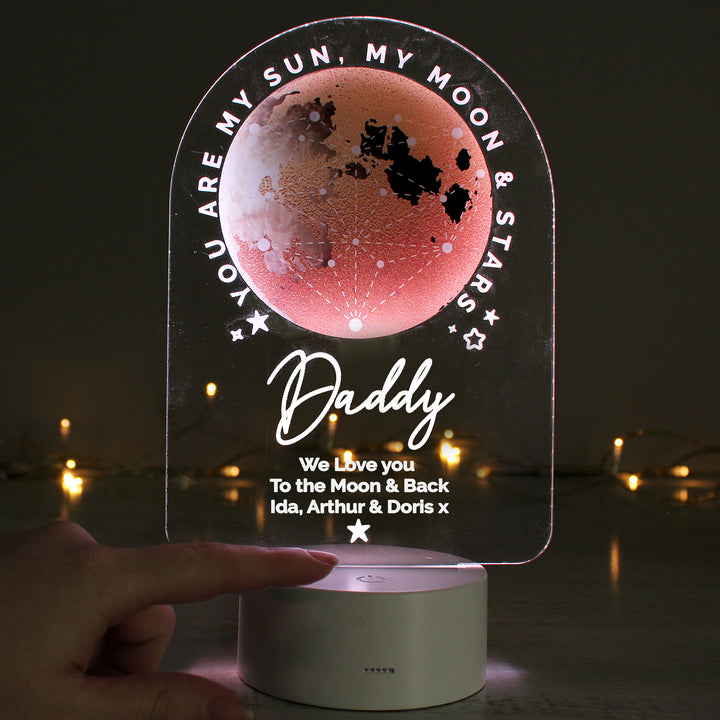 Personalised Sun Moon & Stars LED Colour Changing Night Light - part of the Gifts Finder Personalised Childrens Night Lights & Lamps collection