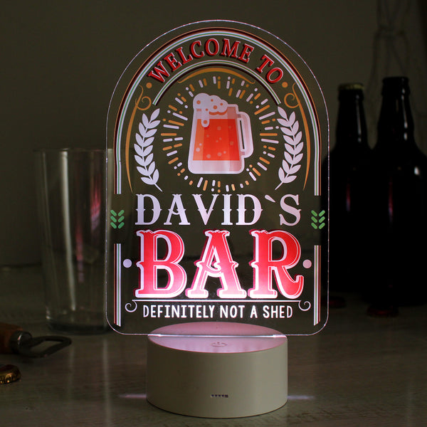 Personalised Welcome To... Bar LED Colour Changing Night Light in gift category Personalised Childrens Night Lights & Lamps