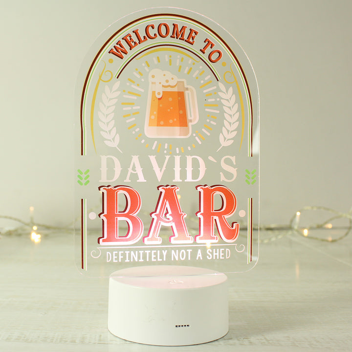 Personalised Welcome To... Bar LED Colour Changing Night Light in gift category Personalised Childrens Night Lights & Lamps