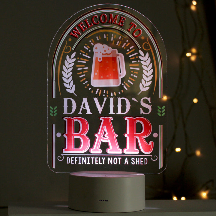 Personalised Welcome To... Bar LED Colour Changing Night Light in gift category Personalised Childrens Night Lights & Lamps