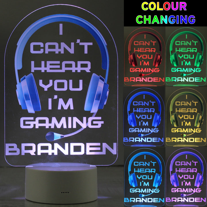 Personalised Blue Gaming LED Colour Changing Night Light - part of the Gifts Finder Personalised Childrens Night Lights & Lamps collection