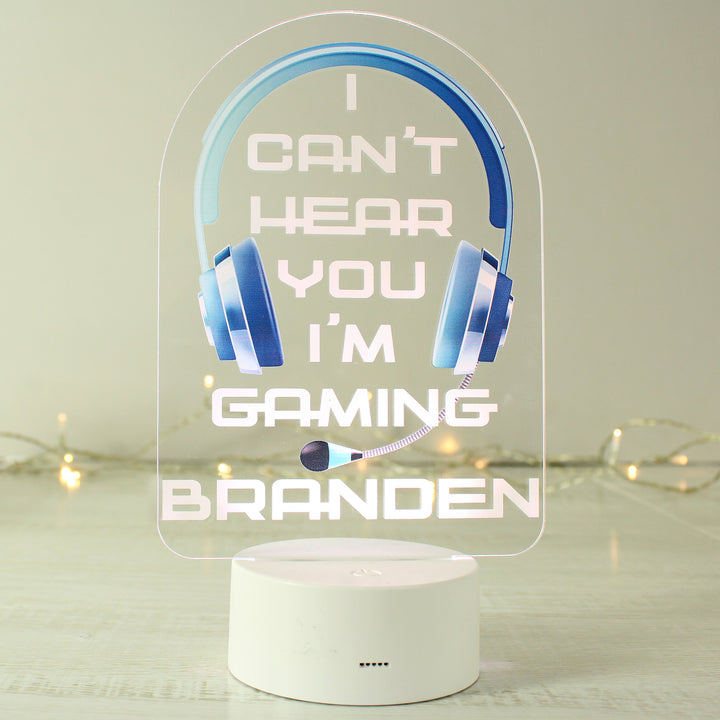 Personalised Blue Gaming LED Colour Changing Night Light - part of the Gifts Finder Personalised Childrens Night Lights & Lamps collection