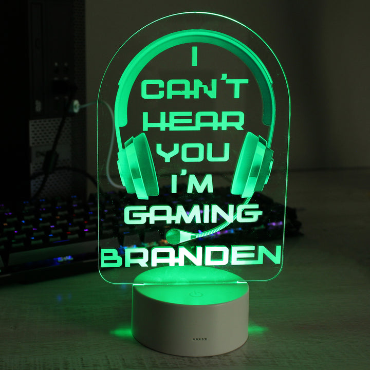 Personalised Blue Gaming LED Colour Changing Night Light - part of the Gifts Finder Personalised Childrens Night Lights & Lamps collection