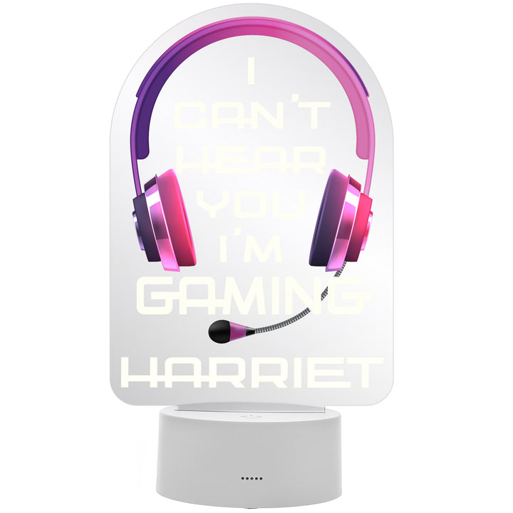 Buy Personalised Pink Gaming LED Colour Changing Night Light at www.giftsfinder.co.uk