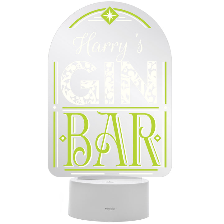 Buy Personalised Gin Bar LED Colour Changing Night Light available now at www.giftsfinder.co.uk