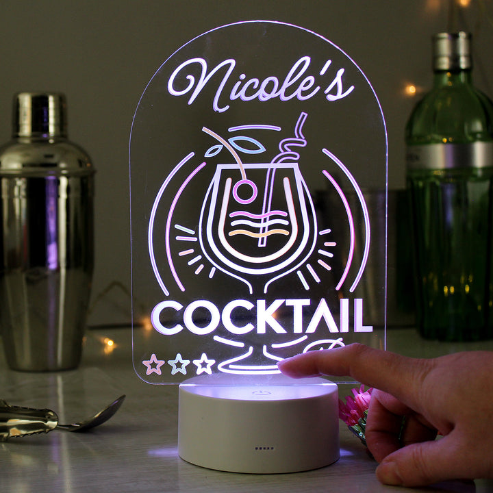 Buy Personalised Cocktail LED Colour Changing Night Light available now at www.giftsfinder.co.uk