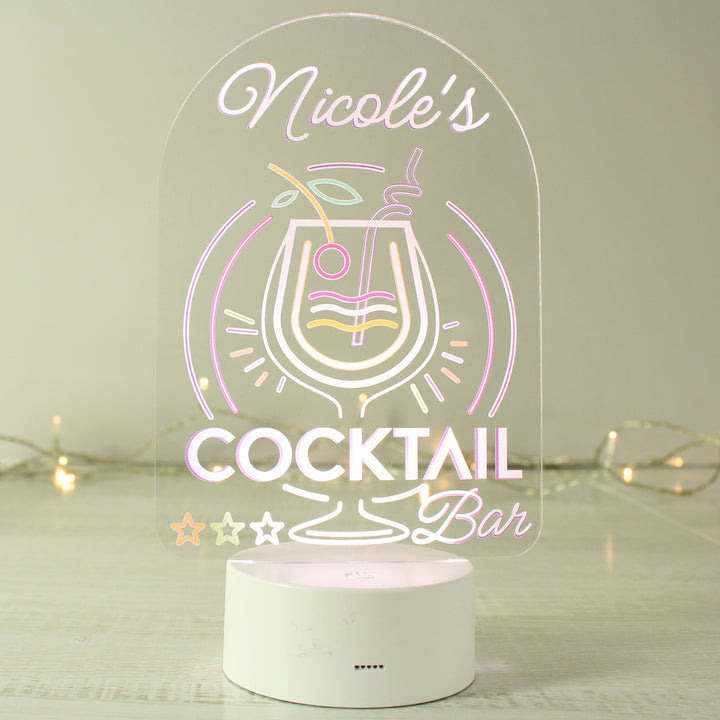 Buy Personalised Cocktail LED Colour Changing Night Light available now at www.giftsfinder.co.uk