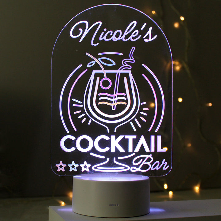 Buy Personalised Cocktail LED Colour Changing Night Light available now at www.giftsfinder.co.uk