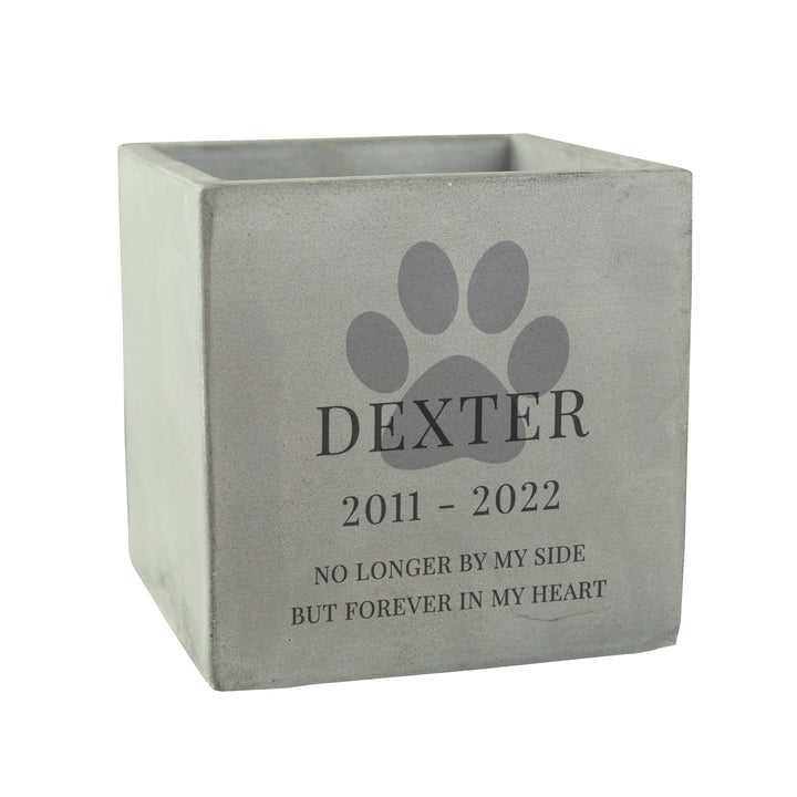 Buy Personalised Pet Memorial Concrete Plant Pot at www.giftsfinder.co.uk