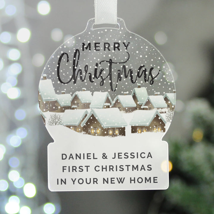 Personalised Christmas Home Acrylic Snowglobe Decoration - part of the Gifts Finder Personalised Christmas Decorations collection