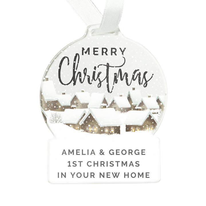 Personalised Christmas Home Acrylic Snowglobe Decoration - part of the Gifts Finder Personalised Christmas Decorations collection