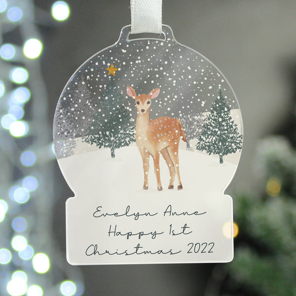 Buy Personalised A Winter's Night Acrylic Snowglobe Decoration available now at www.giftsfinder.co.uk