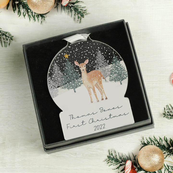 Personalised A Winter's Night Acrylic Snowglobe Decoration - part of the Gifts Finder Personalised Christmas Decorations collection