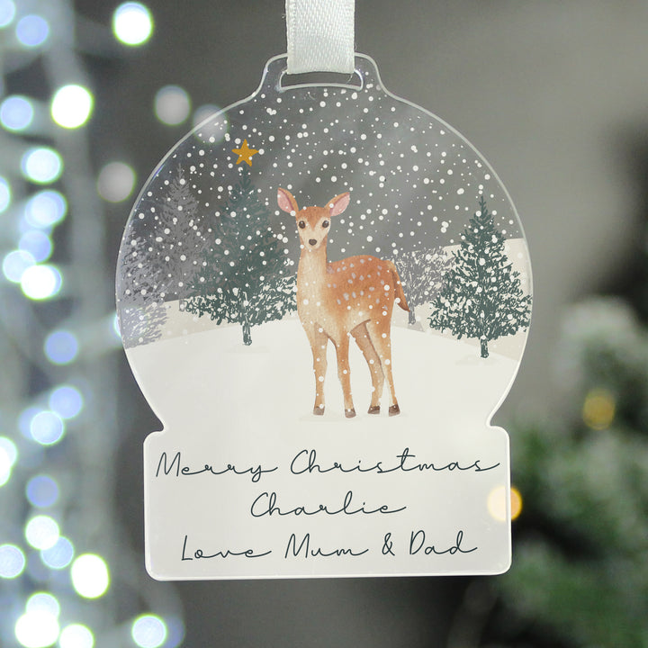 Personalised A Winter's Night Acrylic Snowglobe Decoration - part of the Gifts Finder Personalised Christmas Decorations collection