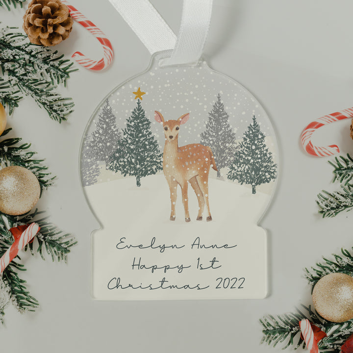 Personalised A Winter's Night Acrylic Snowglobe Decoration - part of the Gifts Finder Personalised Christmas Decorations collection