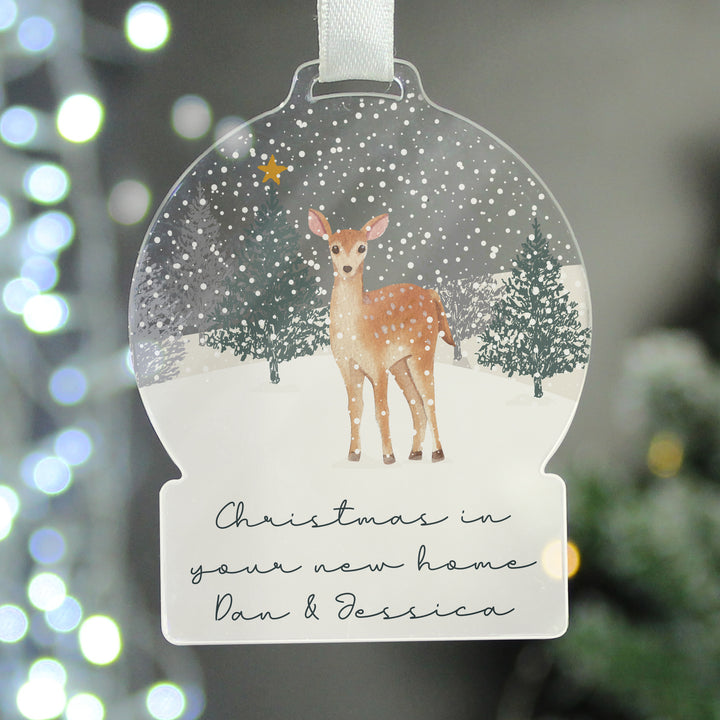 Personalised A Winter's Night Acrylic Snowglobe Decoration - part of the Gifts Finder Personalised Christmas Decorations collection