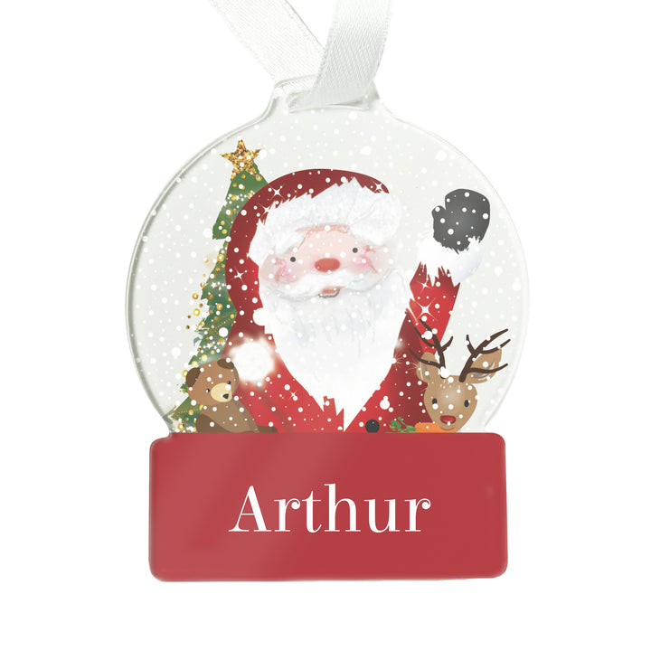 Personalised Santa Acrylic Snowglobe Decoration - part of the Gifts Finder Personalised Christmas Decorations collection