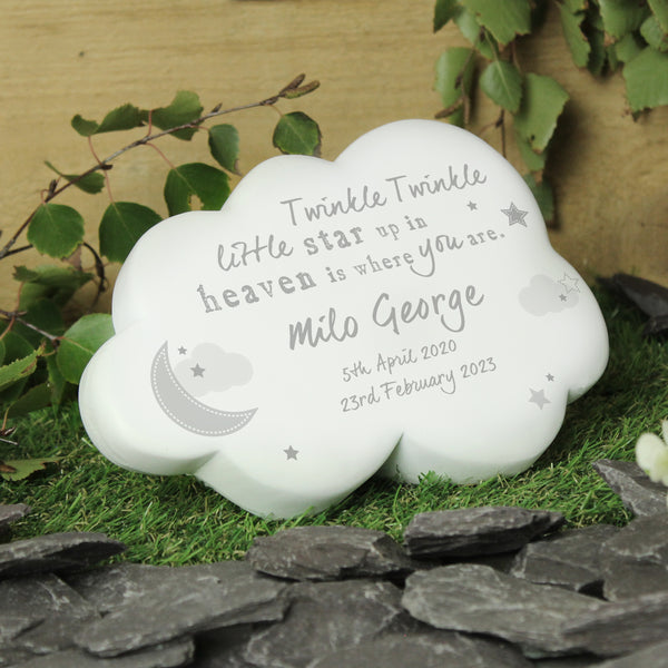 Personalised Twinkle Twinkle Resin Memorial Cloud in gift category Personalised Memorials