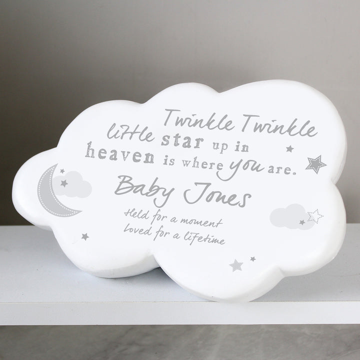 Personalised Twinkle Twinkle Resin Memorial Cloud in gift category Personalised Memorials