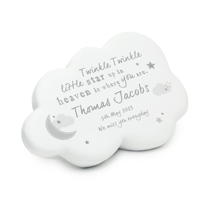 Personalised Twinkle Twinkle Resin Memorial Cloud in gift category Personalised Memorials