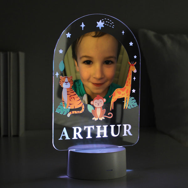 Buy Personalised Animal Photo Upload LED Colour Changing Night Light available now at www.giftsfinder.co.uk