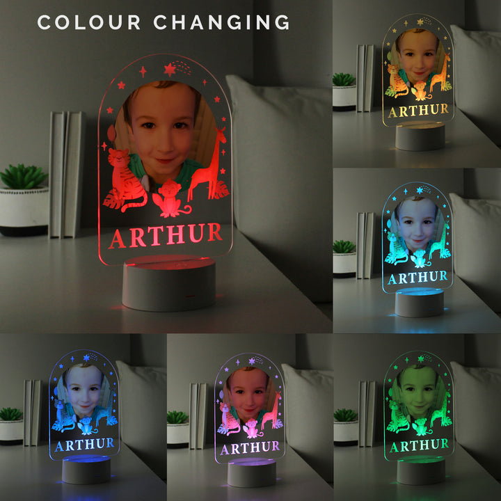 Buy Personalised Animal Photo Upload LED Colour Changing Night Light available now at www.giftsfinder.co.uk