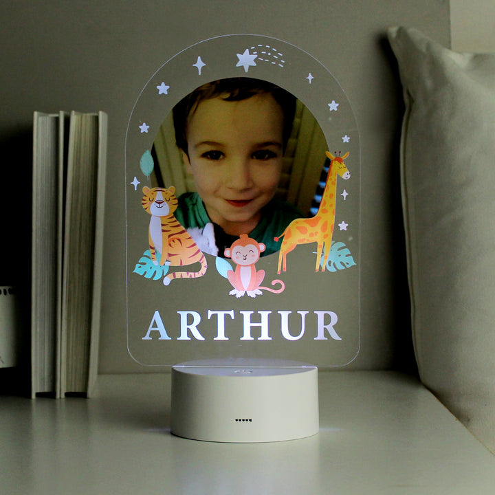 Buy Personalised Animal Photo Upload LED Colour Changing Night Light available now at www.giftsfinder.co.uk