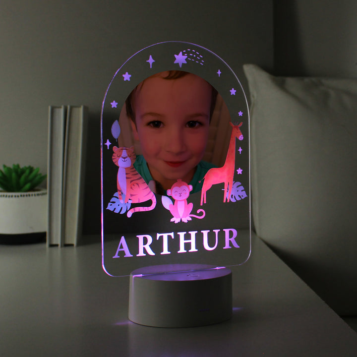 Buy Personalised Animal Photo Upload LED Colour Changing Night Light available now at www.giftsfinder.co.uk