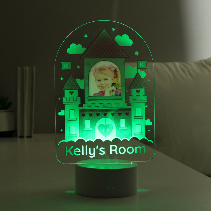 Buy Personalised Pink Castle Photo Upload LED Colour Changing Night Light at www.giftsfinder.co.uk