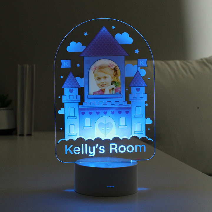 Buy Personalised Pink Castle Photo Upload LED Colour Changing Night Light at www.giftsfinder.co.uk