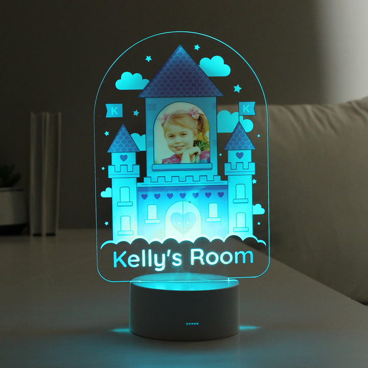 Buy Personalised Pink Castle Photo Upload LED Colour Changing Night Light at www.giftsfinder.co.uk