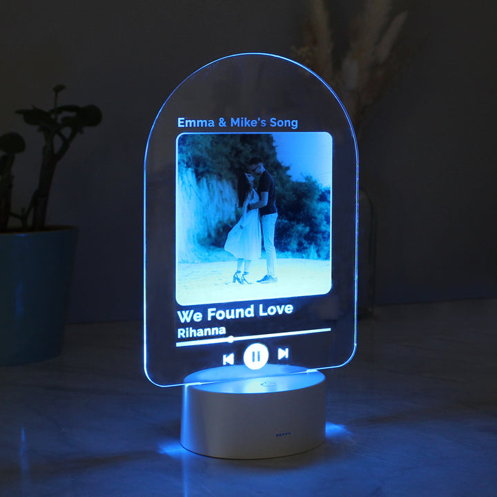 Buy Personalised Our Song Photo Upload LED Colour Changing Light at www.giftsfinder.co.uk