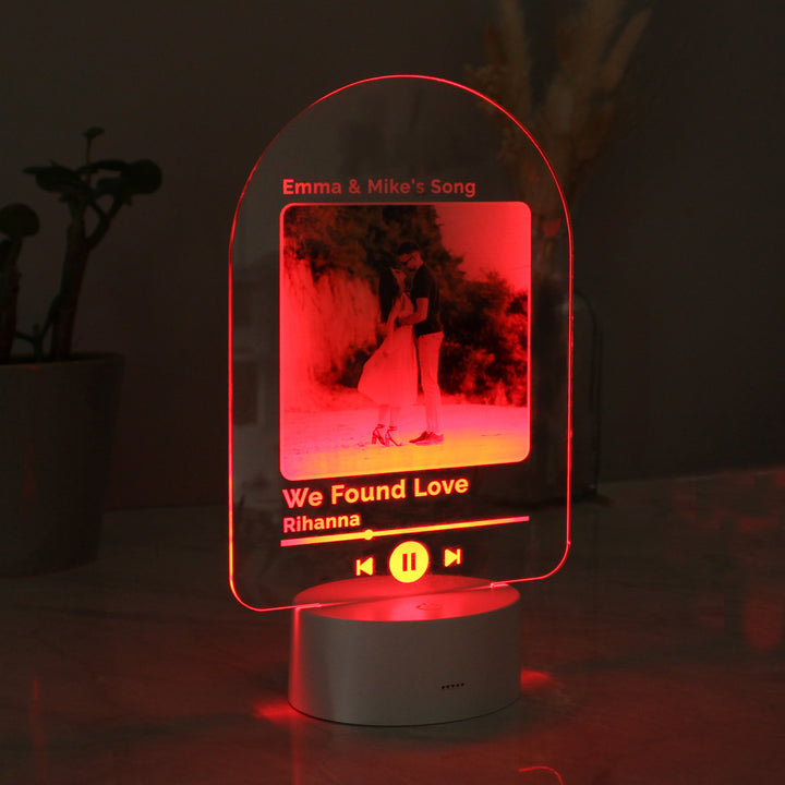 Buy Personalised Our Song Photo Upload LED Colour Changing Light at www.giftsfinder.co.uk